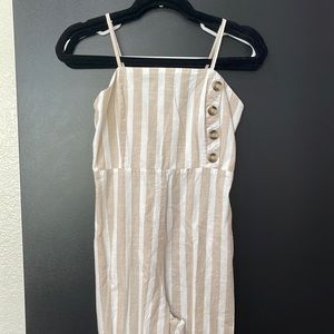 Beige and white linen jumper